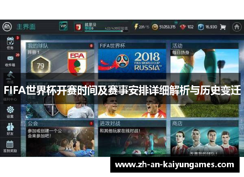 FIFA世界杯开赛时间及赛事安排详细解析与历史变迁